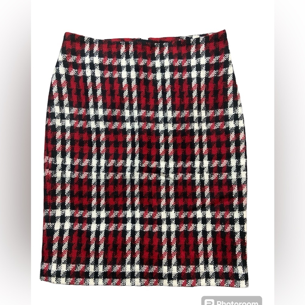 Talbots Size 4 Red And Black Pencil Skirt